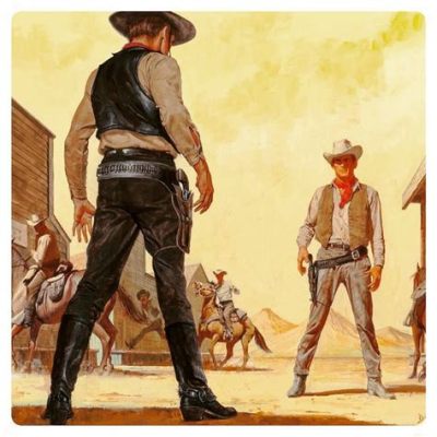 Rio Bravo! A thrilling Western showdown between cowboys and bandits against a backdrop of scorching deserts!